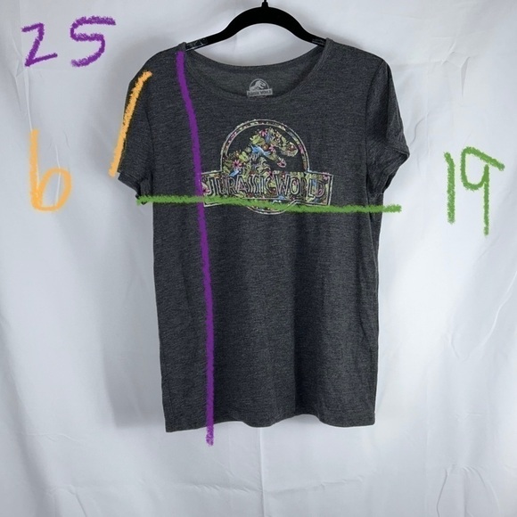 Jurassic World Shirt Palm Floral Pattern Short Sleeve Crewneck Pull Over Top - Picture 4 of 8